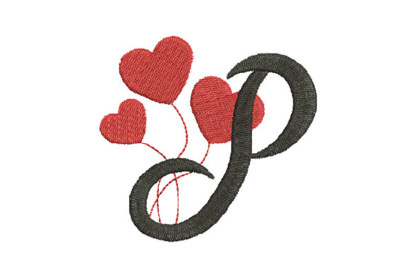 Reviewing Heart Alphabet Letter P for Embroidery