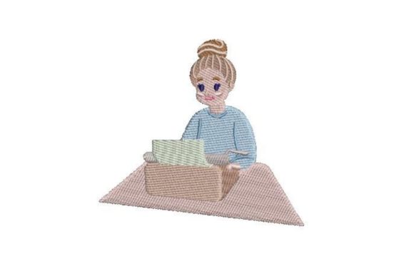 Reviewing Woman Using a Typwriter for Etsy Shops