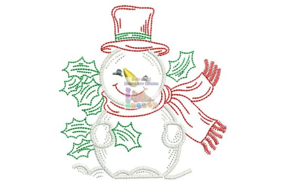 Snowman with Holly Leaves: A Holiday Embroidery Review